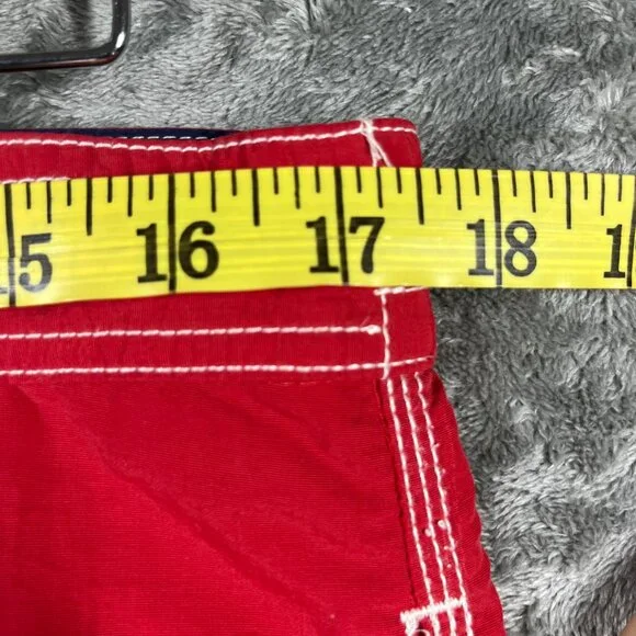 Polo Ralph Lauren Swim Trunks Mens Medium Red Board Shorts Pocket Beach Pool - Picture 9 of 15